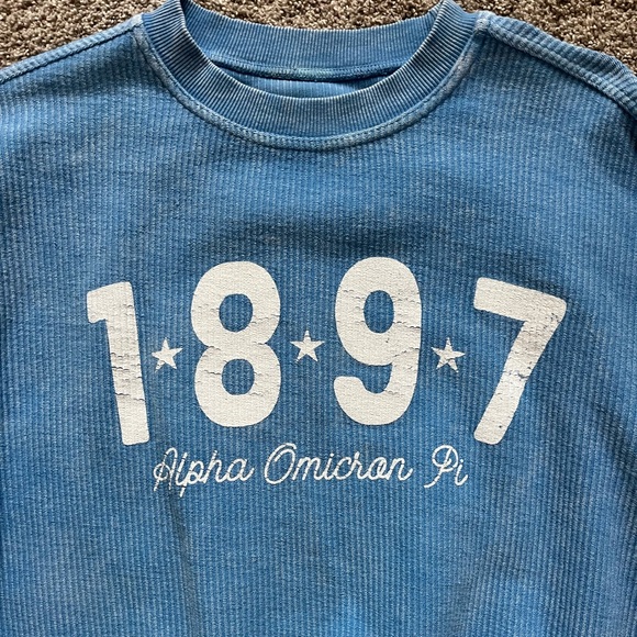 Corded Crew Small Blue AOII Crewneck Sweatshirt - Picture 3 of 8